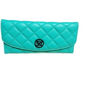 Elegant Turquoise Quilted Clutch